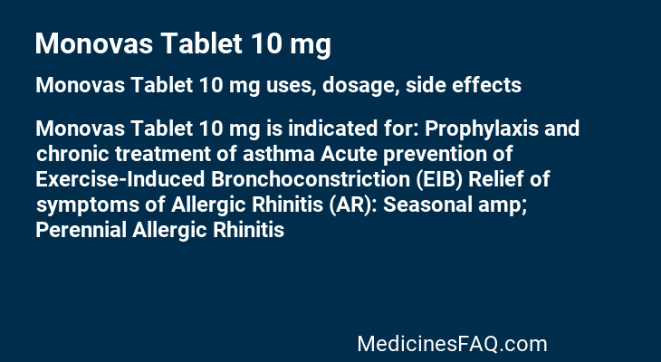 Monovas Tablet 10 mg