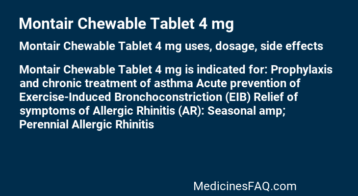 Montair Chewable Tablet 4 mg