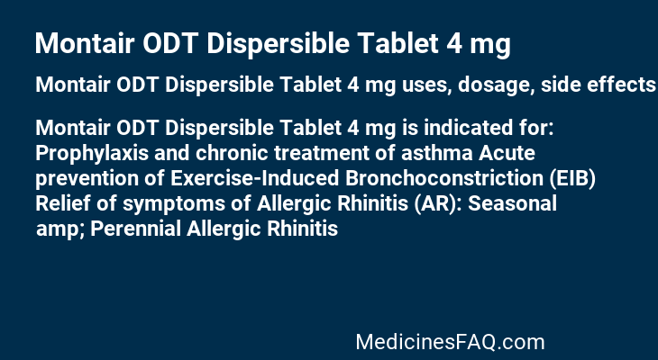 Montair ODT Dispersible Tablet 4 mg