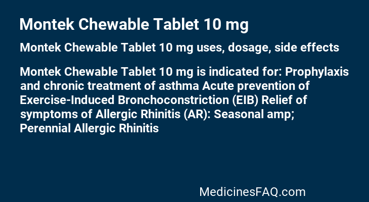 Montek Chewable Tablet 10 mg