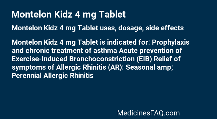 Montelon Kidz 4 mg Tablet