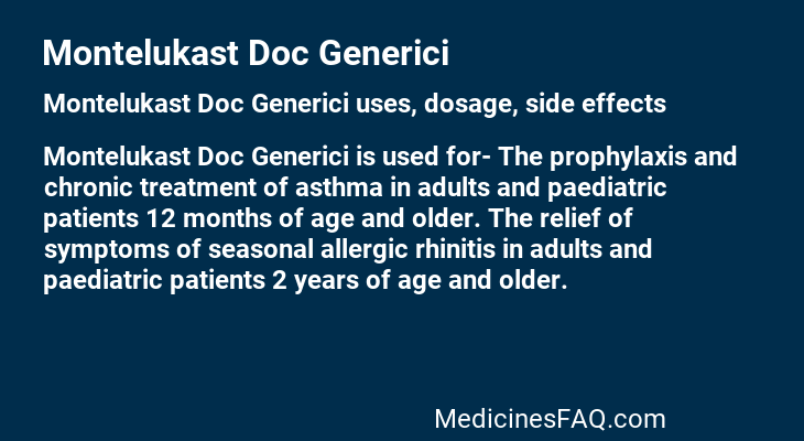 Montelukast Doc Generici