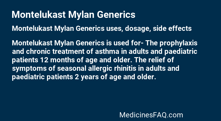 Montelukast Mylan Generics