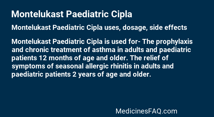 Montelukast Paediatric Cipla