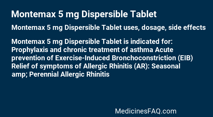 Montemax 5 mg Dispersible Tablet