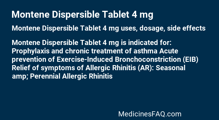 Montene Dispersible Tablet 4 mg