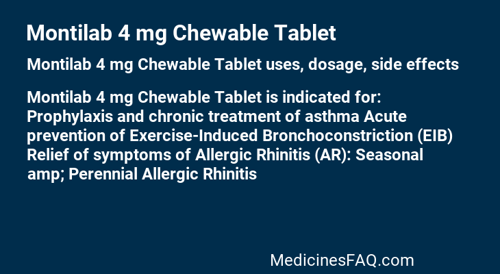 Montilab 4 mg Chewable Tablet