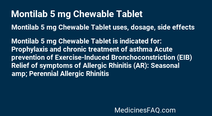 Montilab 5 mg Chewable Tablet