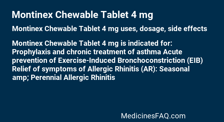 Montinex Chewable Tablet 4 mg