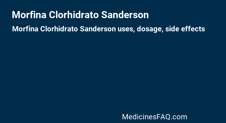 Morfina Clorhidrato Sanderson