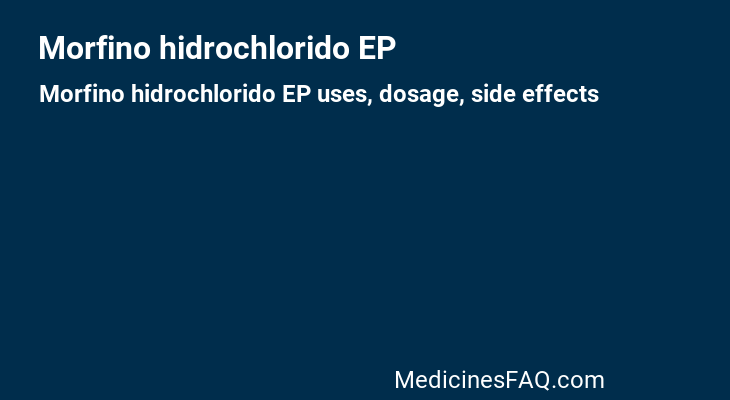 Morfino hidrochlorido EP
