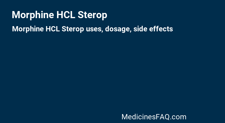 Morphine HCL Sterop