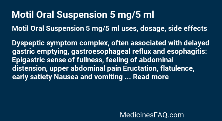 Motil Oral Suspension 5 mg/5 ml