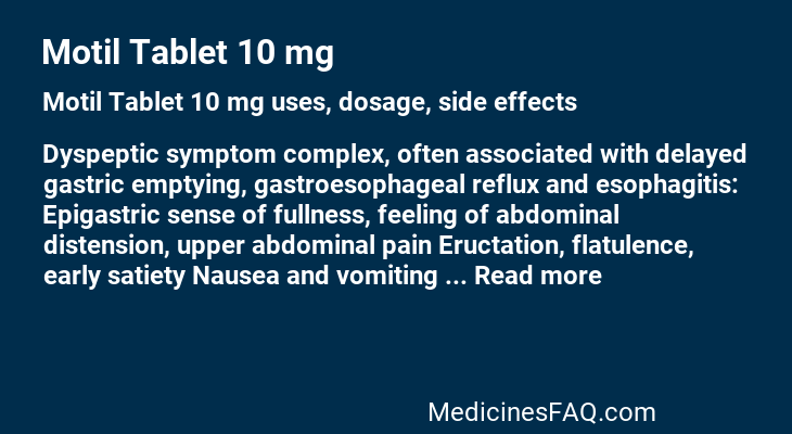 Motil Tablet 10 mg