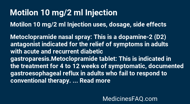 Motilon 10 mg/2 ml Injection