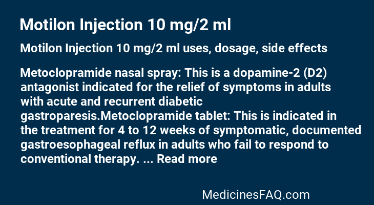 Motilon Injection 10 mg/2 ml