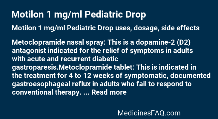 Motilon 1 mg/ml Pediatric Drop