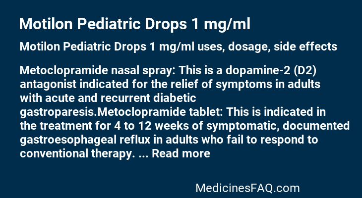 Motilon Pediatric Drops 1 mg/ml