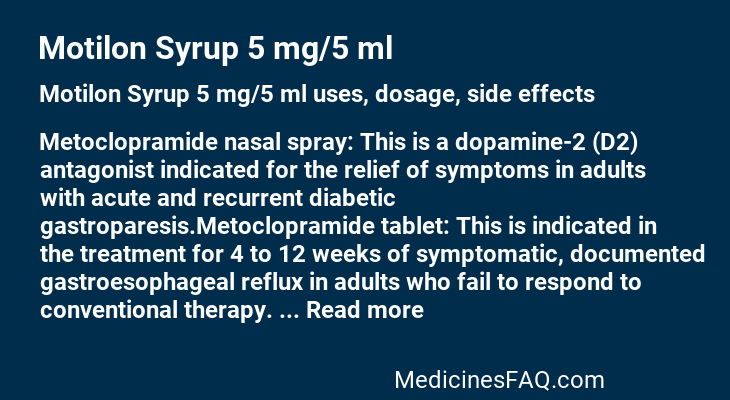 Motilon Syrup 5 mg/5 ml