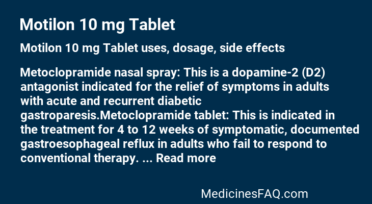 Motilon 10 mg Tablet