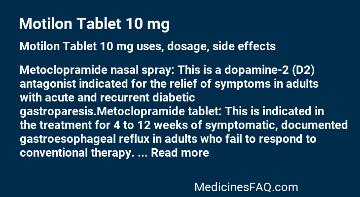 Motilon Tablet 10 mg