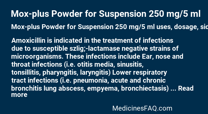 Mox-plus Powder for Suspension 250 mg/5 ml