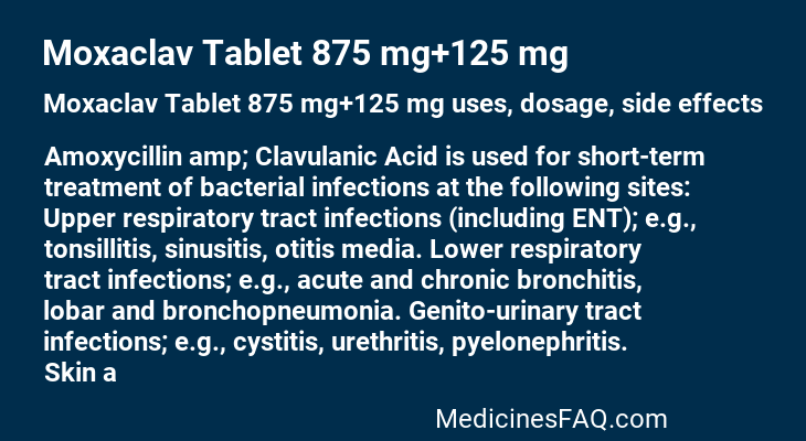 Moxaclav Tablet 875 mg+125 mg