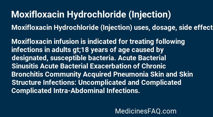 Moxifloxacin Hydrochloride (Injection)