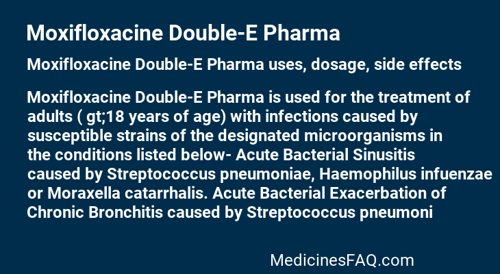 Moxifloxacine Double-E Pharma