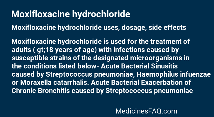 Moxifloxacine hydrochloride
