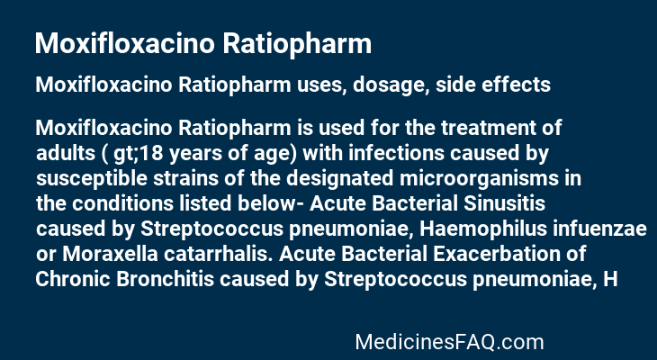 Moxifloxacino Ratiopharm