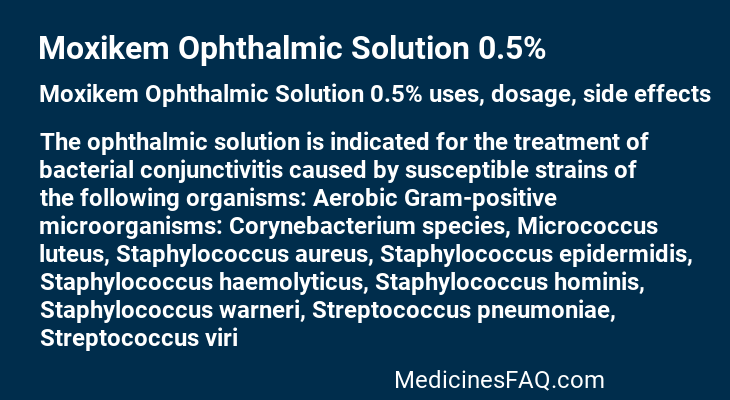 Moxikem Ophthalmic Solution 0.5%