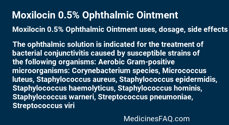 Moxilocin 0.5% Ophthalmic Ointment