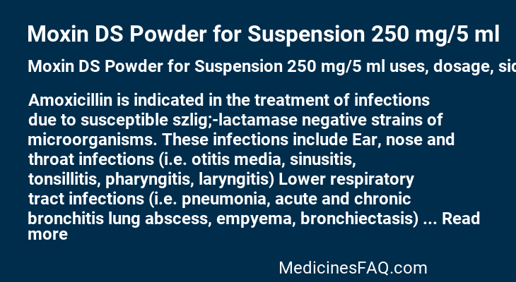 Moxin DS Powder for Suspension 250 mg/5 ml