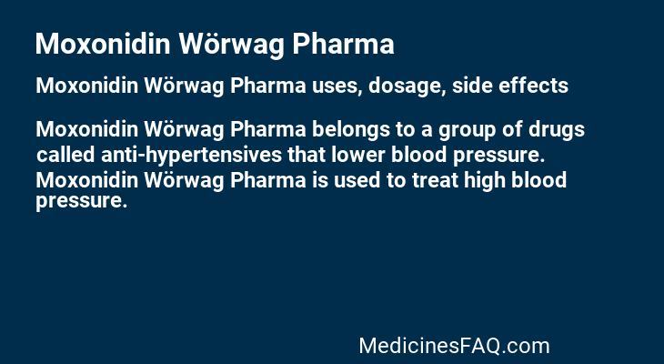 Moxonidin Wörwag Pharma