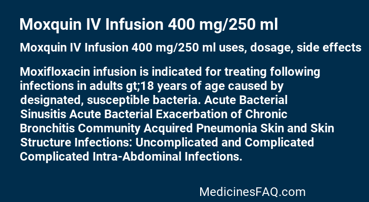 Moxquin IV Infusion 400 mg/250 ml