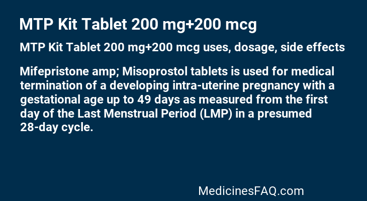 MTP Kit Tablet 200 mg+200 mcg