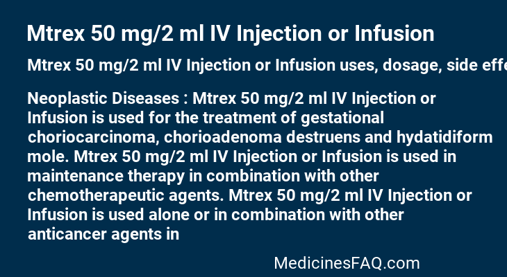 Mtrex 50 mg/2 ml IV Injection or Infusion