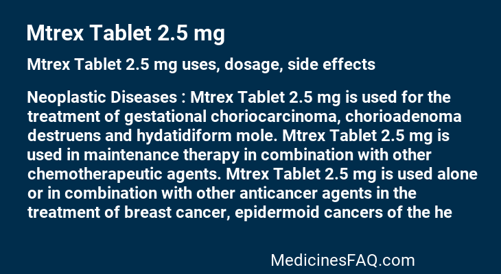 Mtrex Tablet 2.5 mg
