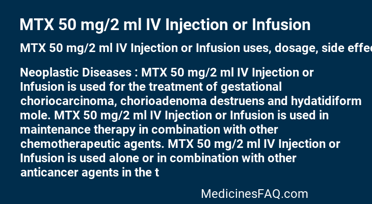 MTX 50 mg/2 ml IV Injection or Infusion