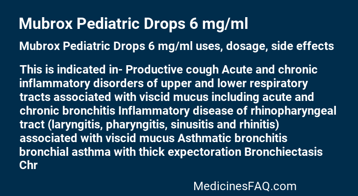 Mubrox Pediatric Drops 6 mg/ml