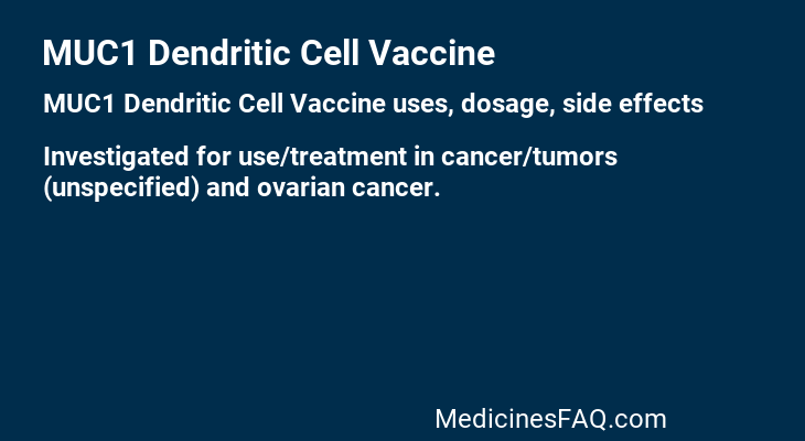MUC1 Dendritic Cell Vaccine