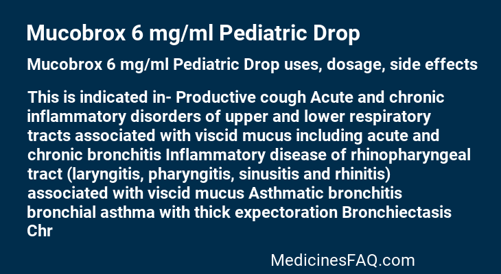 Mucobrox 6 mg/ml Pediatric Drop