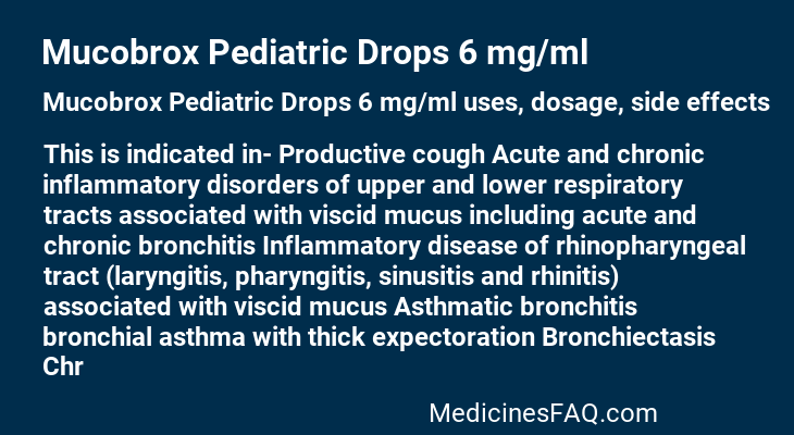 Mucobrox Pediatric Drops 6 mg/ml