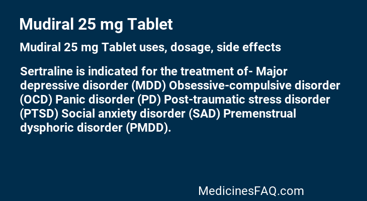 Mudiral 25 mg Tablet