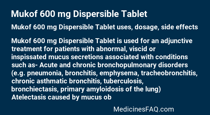 Mukof 600 mg Dispersible Tablet