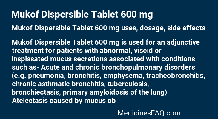 Mukof Dispersible Tablet 600 mg