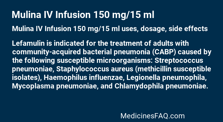 Mulina IV Infusion 150 mg/15 ml