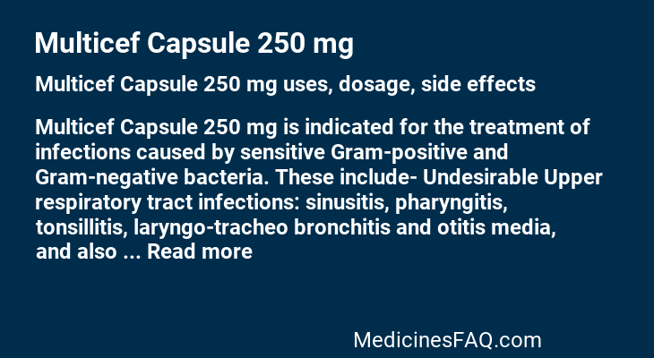 Multicef Capsule 250 mg