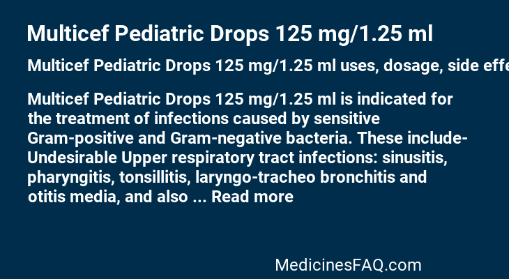 Multicef Pediatric Drops 125 mg/1.25 ml